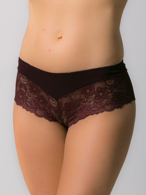 Burgundy lace women's panties