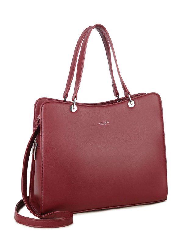 MAROON LEATHER BAG LUIGISANTO