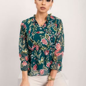 RUE PARIS Dark green blouse Rosaline