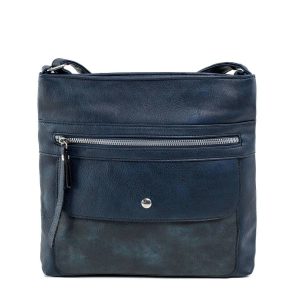 Navy blue shoulder bag with pockets