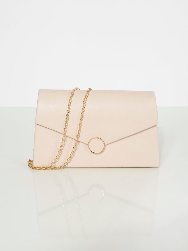 Beige eco-leather clutch