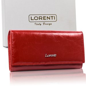 Large Red Leather Ladies Wallet