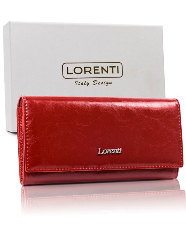 Large Red Leather Ladies Wallet