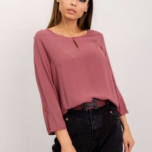 RUE PARIS Pink-brown blouse Gina