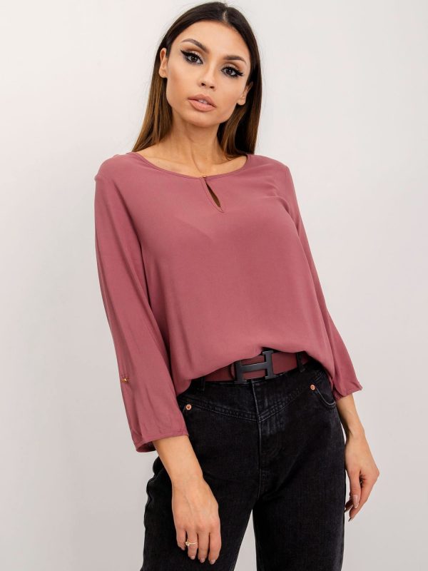 RUE PARIS Pink-brown blouse Gina