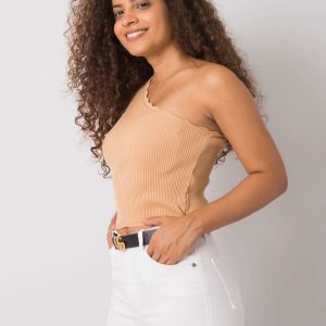 Haisley one-shoulder camel top