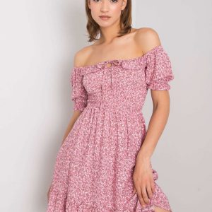 Dirty pink ruffle dress Marceline RUE PARIS