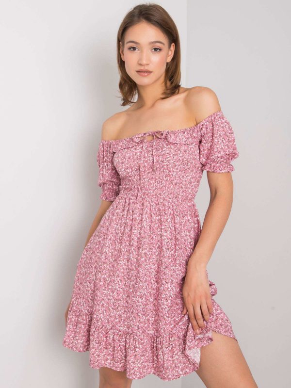 Dirty pink ruffle dress Marceline RUE PARIS