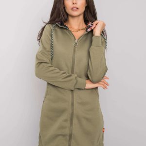 Khaki Manoela zipper sweatshirt for women