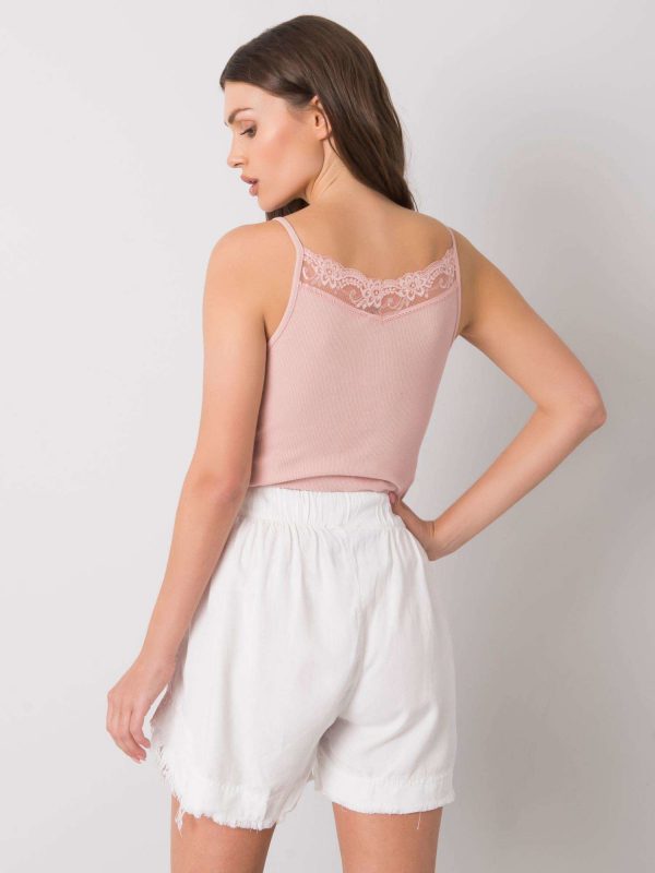 Armine Dirty Pink Ribbed Top