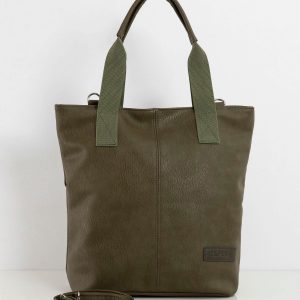 Khaki leatherette bag