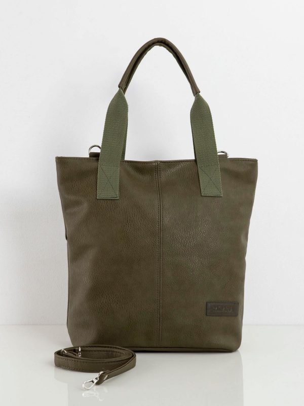 Khaki leatherette bag