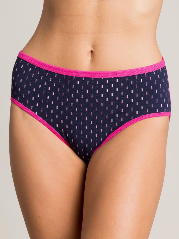 Navy blue and pink print panties