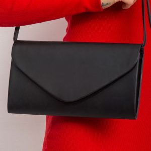 Black matte eco leather clutch bag