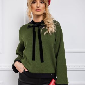 BY O LA LA Dark green sweatshirt for women