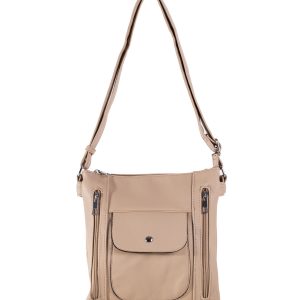 Dark Beige Shoulder Bag with Adjustable Pack