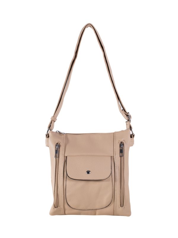 Dark Beige Shoulder Bag with Adjustable Pack