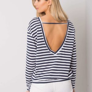 Navy and White Lainey Striped Blouse