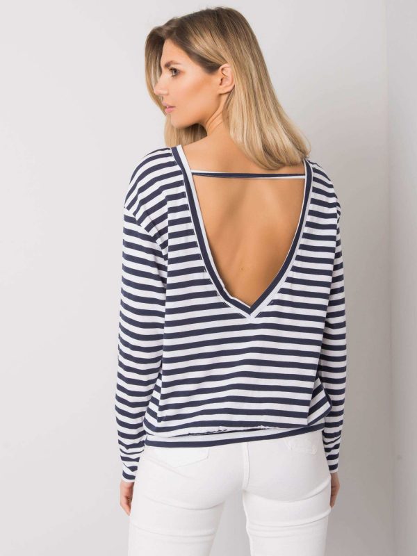 Navy and White Lainey Striped Blouse