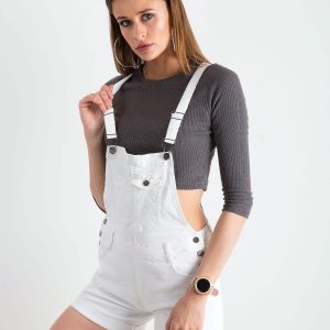 White denim dungarees