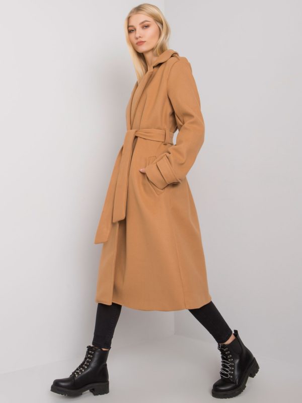 Camel coat with binding Selda OCH BELLA