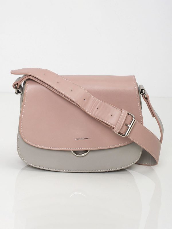 Pink and grey flip bag