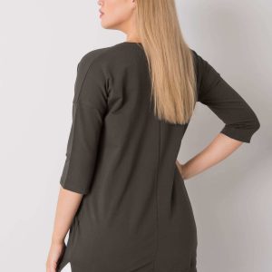 Dark khaki tunic plus size with Laurina pockets