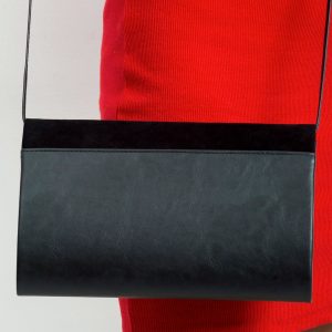 Black clutch bag with eco suede insert