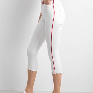 White pants with red stripe