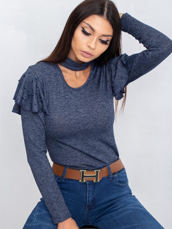 Navy blue blouse Everly