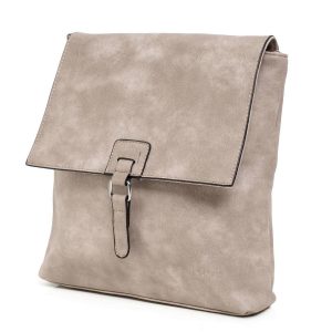 Dark beige handbag with lapel