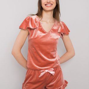 Farnett's Dirty Pink Two Piece Velour Pyjamas RUE PARIS