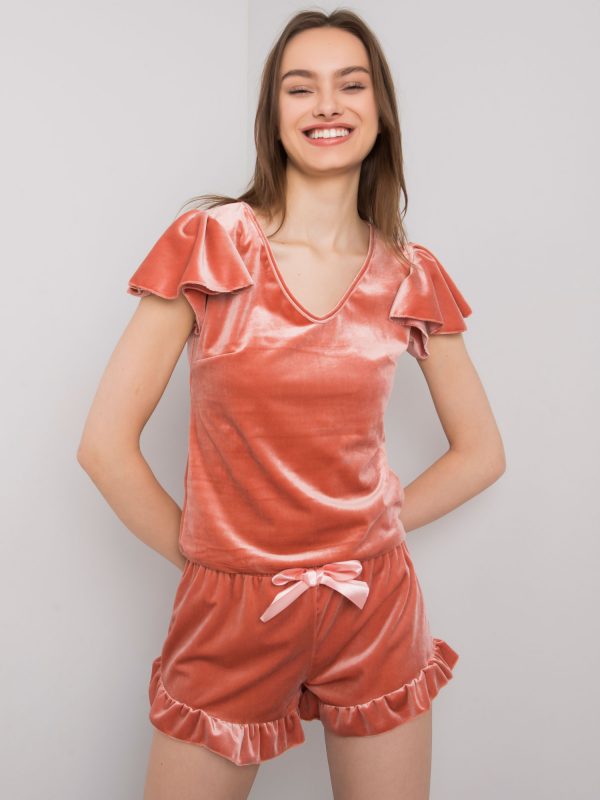 Farnett's Dirty Pink Two Piece Velour Pyjamas RUE PARIS