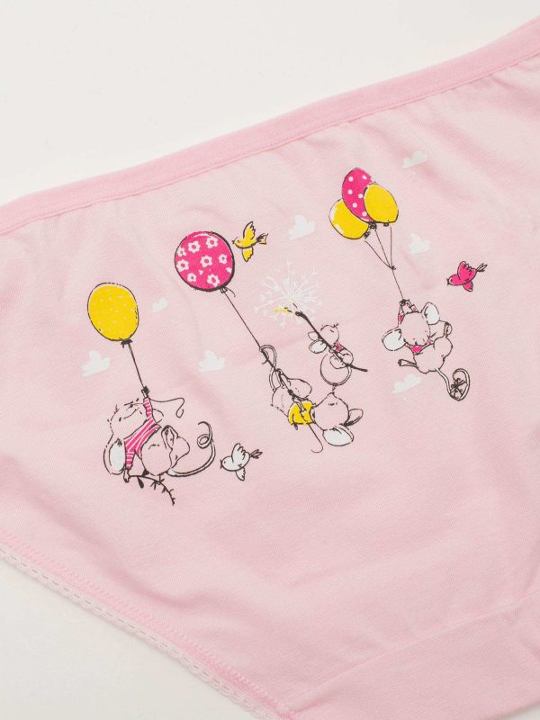 Pink Cotton Panties For Girl