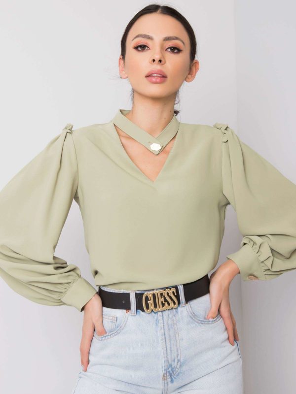 Pistachio blouse Agueda RUE PARIS