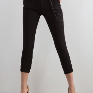 Black trousers with drawstring