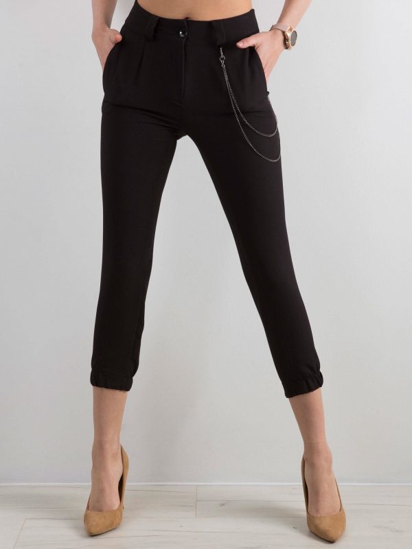 Black trousers with drawstring