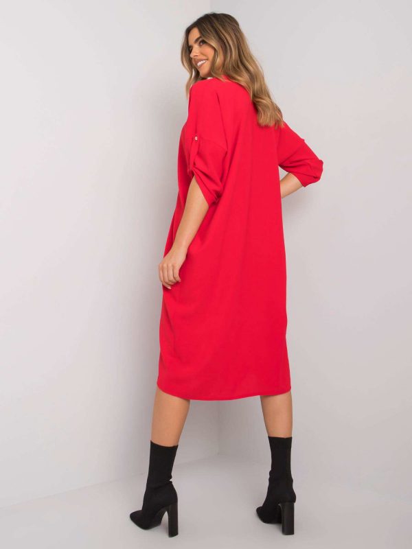 Red Dorsey Loose Dress