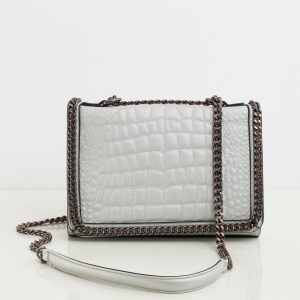 Silver Eco Leather Shoulder Bag