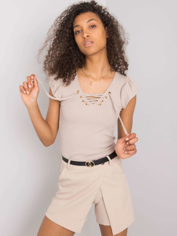 Beige blouse with Waverly lacing