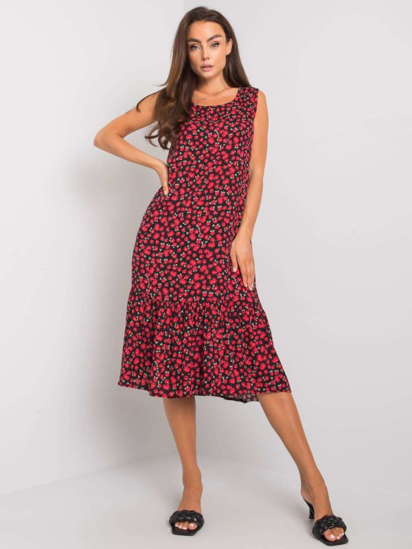 Julianne RUE PARIS black and red midi dress