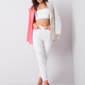 White high-waisted jeans Trish RUE PARIS