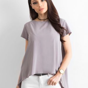 Blouse with longer back grey