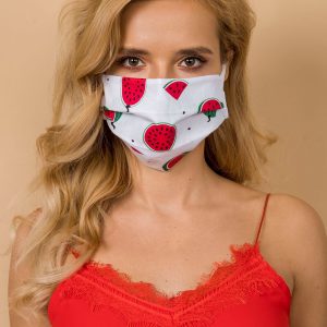 White protective mask in watermelons