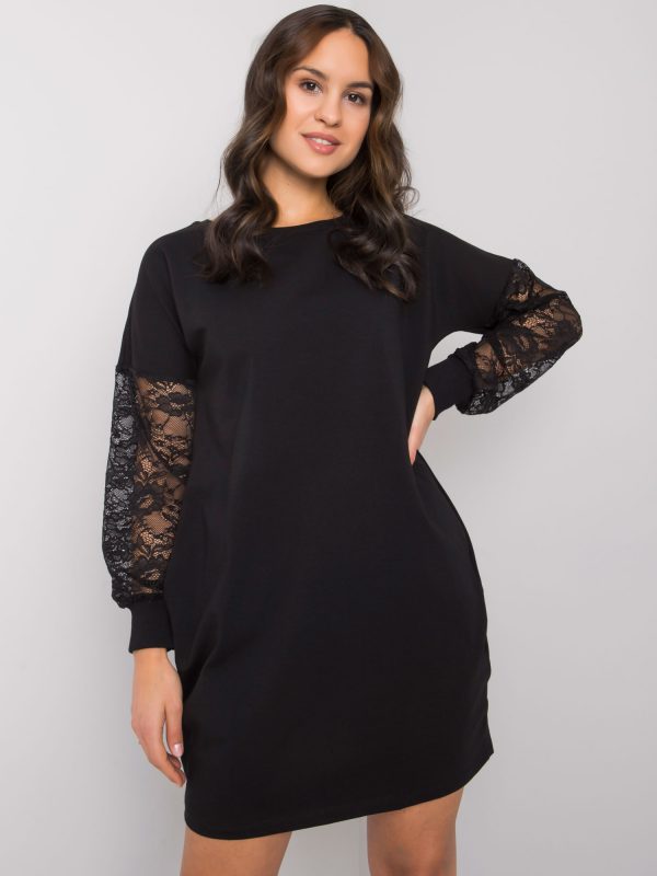 Black dress with lace sleeves Alexxie RUE PARIS