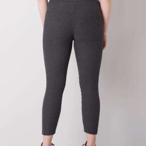 Dark Grey Plus Size Striped Leggings Caitleen RUE PARIS