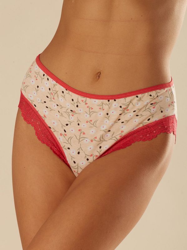 Coral Apricot Flower Panties