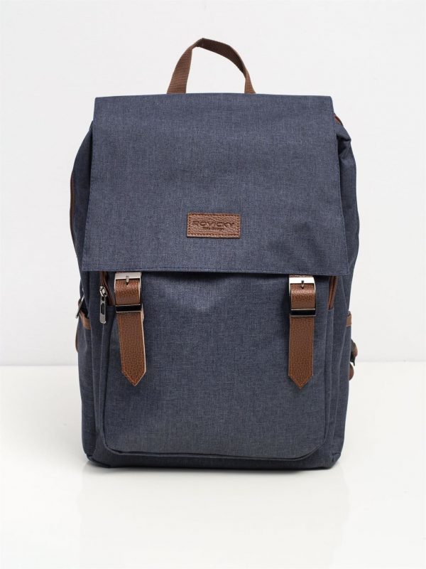 Navy Blue Flip Laptop Backpack