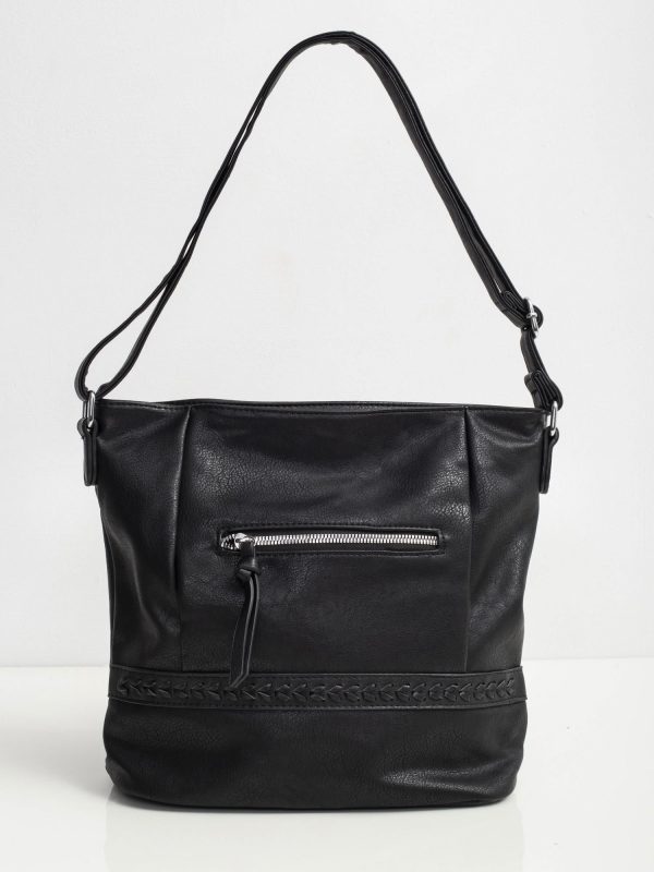 Black bag with braided insert