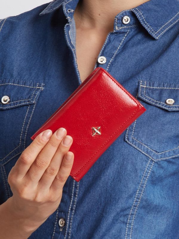 Red eco-leather wallet